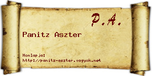 Panitz Aszter névjegykártya
